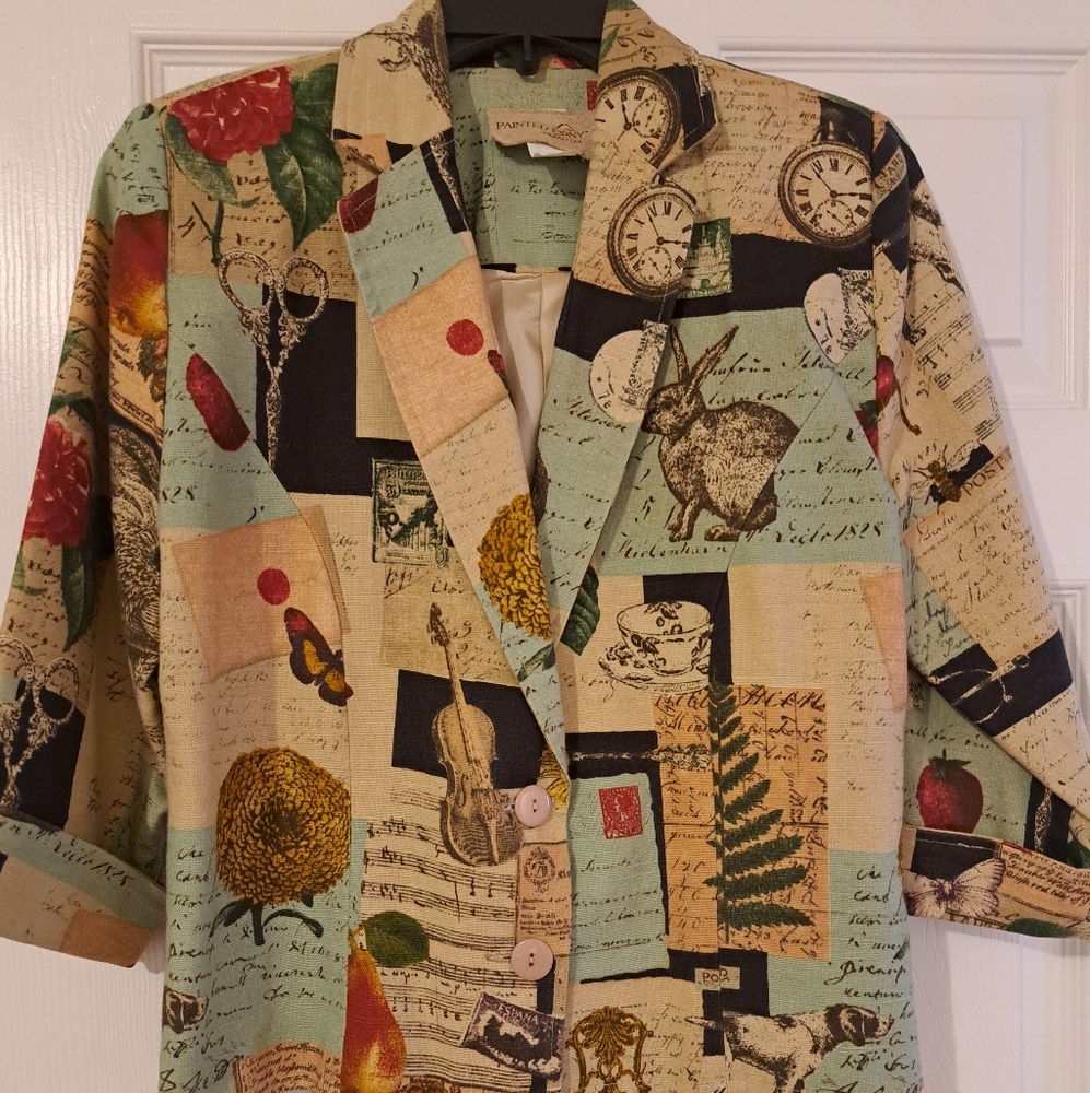 PAINTED PONY Jacket Vintage Small Tan Print